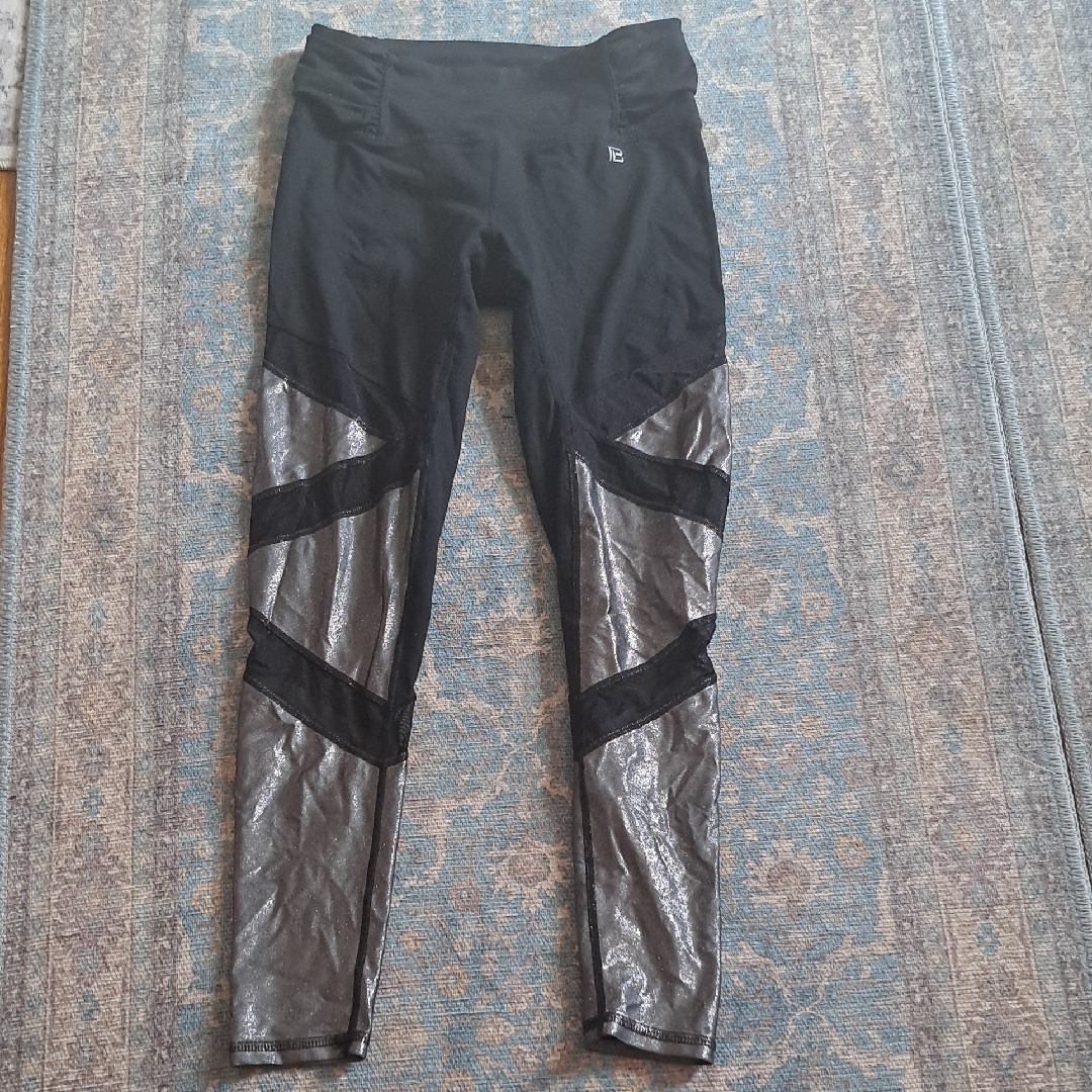 Stylish Black And Silver Kids Leggings